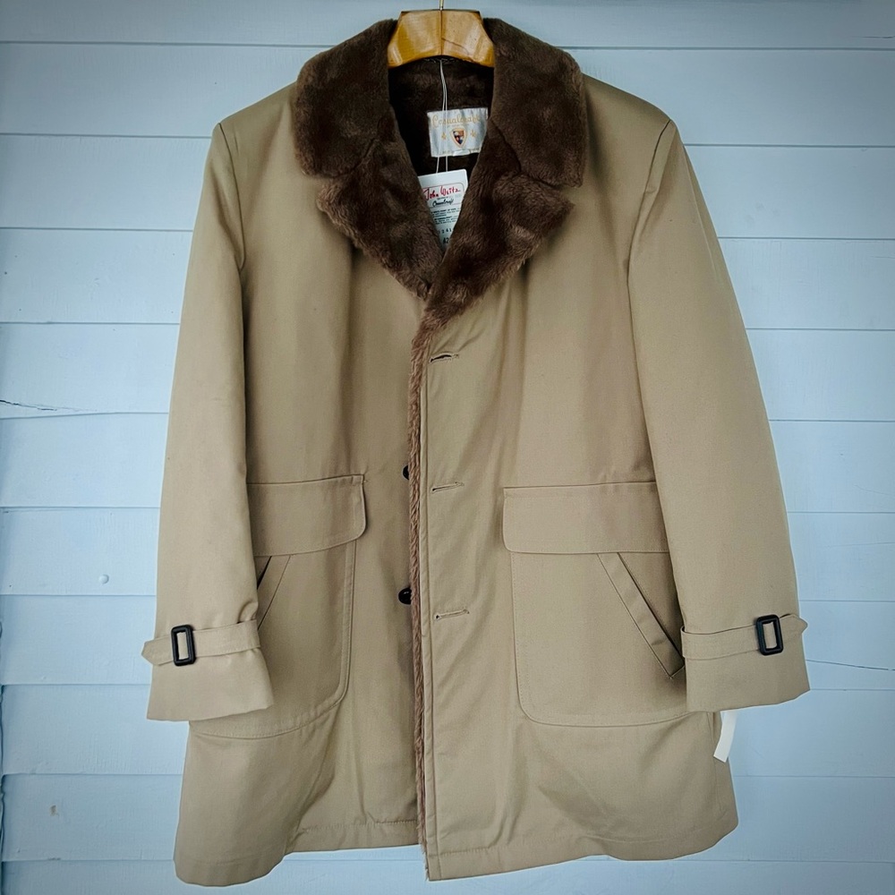 Vintage NWT Coat Faux Fur - John Weitz Rain Jacket - NWT